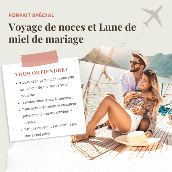 Destinations de Voyage de Noces et Lune de Miel de Mariage